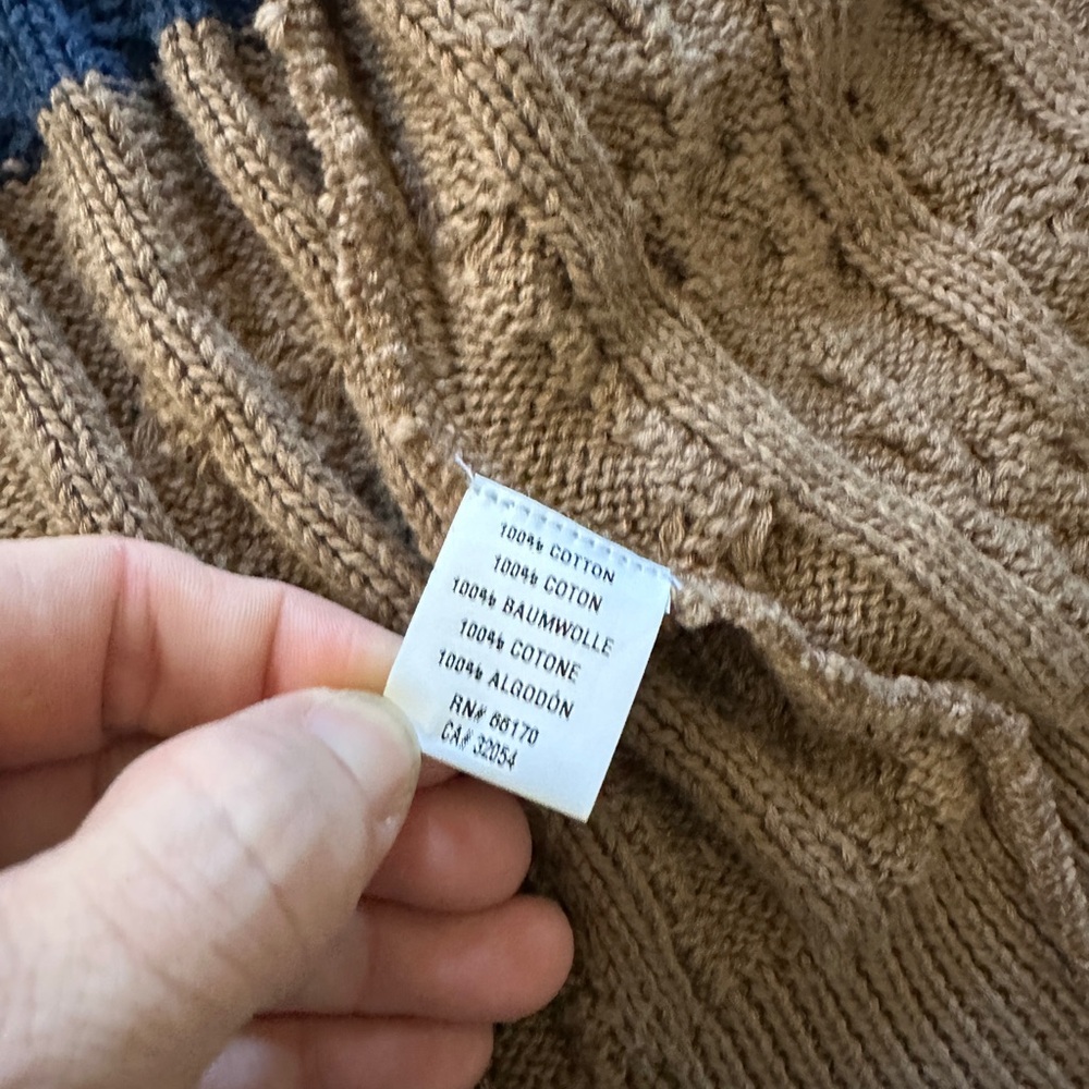 Conditions Apply Stripe Cable Cardigan Knit Sweater Brown Anthropologie S M - Picture 7 of 7